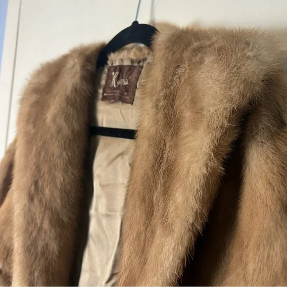 Harris’ – Women’s Vintage Real‎ Mink Fur Coat 60s Golden Brown – Sz. M/L - Picture 4 of 7